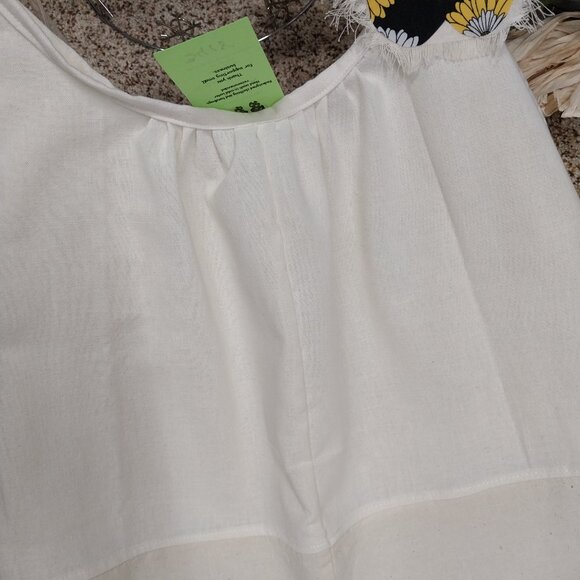 3418 Size XL/1X Jumper Handmade with Vintage Flour Sacks, Ties at the Shoulder - Picture 4 of 10